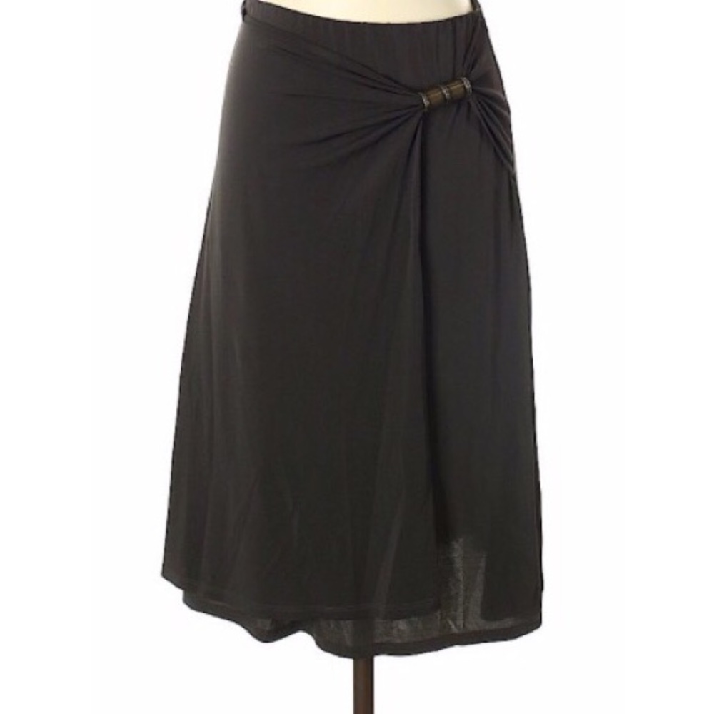 MaxMara Black A-Line Knot-Detail Skirt